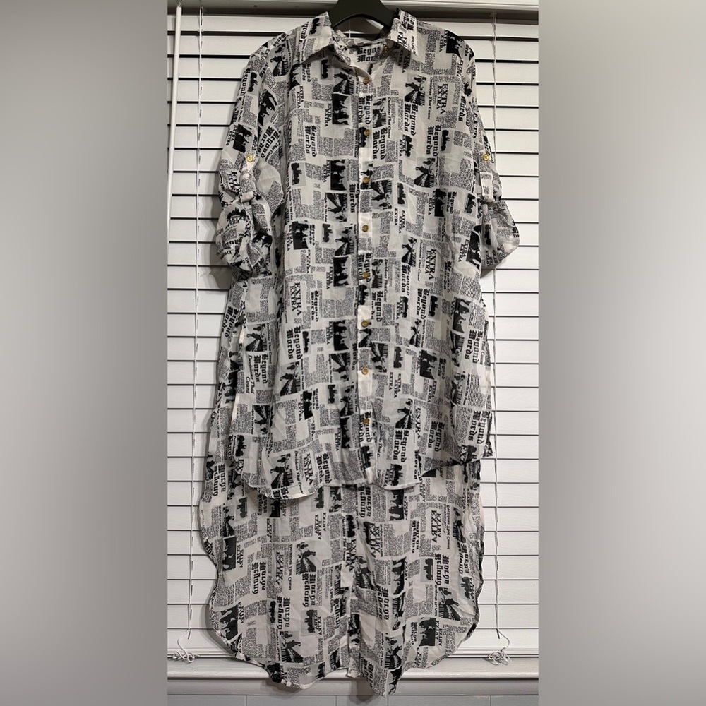🛍️ Mileage  high low Front and back button down long shirt  Size 2X